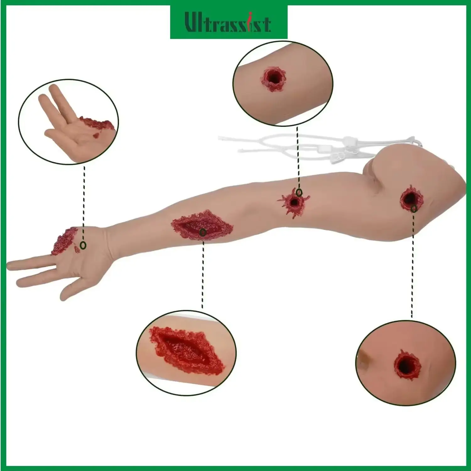 

Ultrassist Multi-Wound Hemorrhage Control Arm Trainer Kit Tourniquet Deep Lacerations Wound Packing for Healthcare Professional