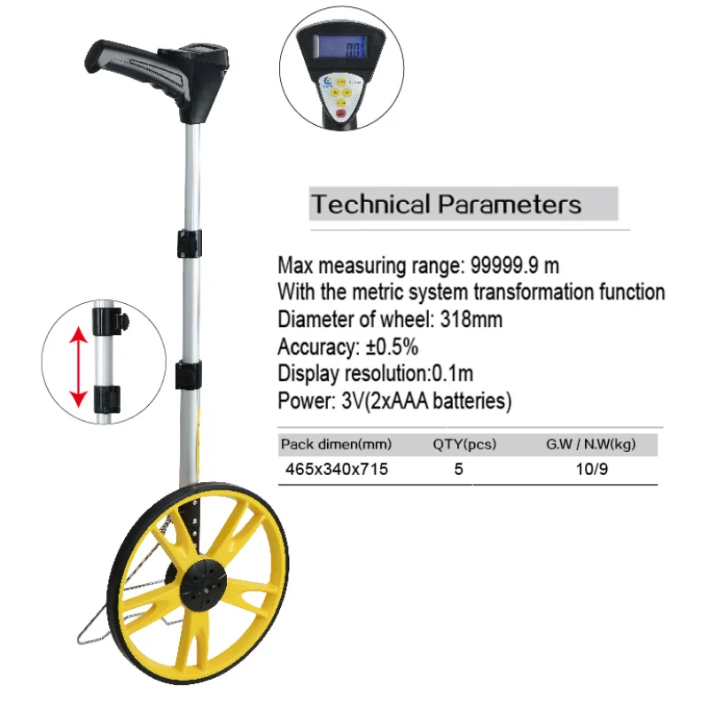 Surveyors measuring wheel small walking wheels scalable digital