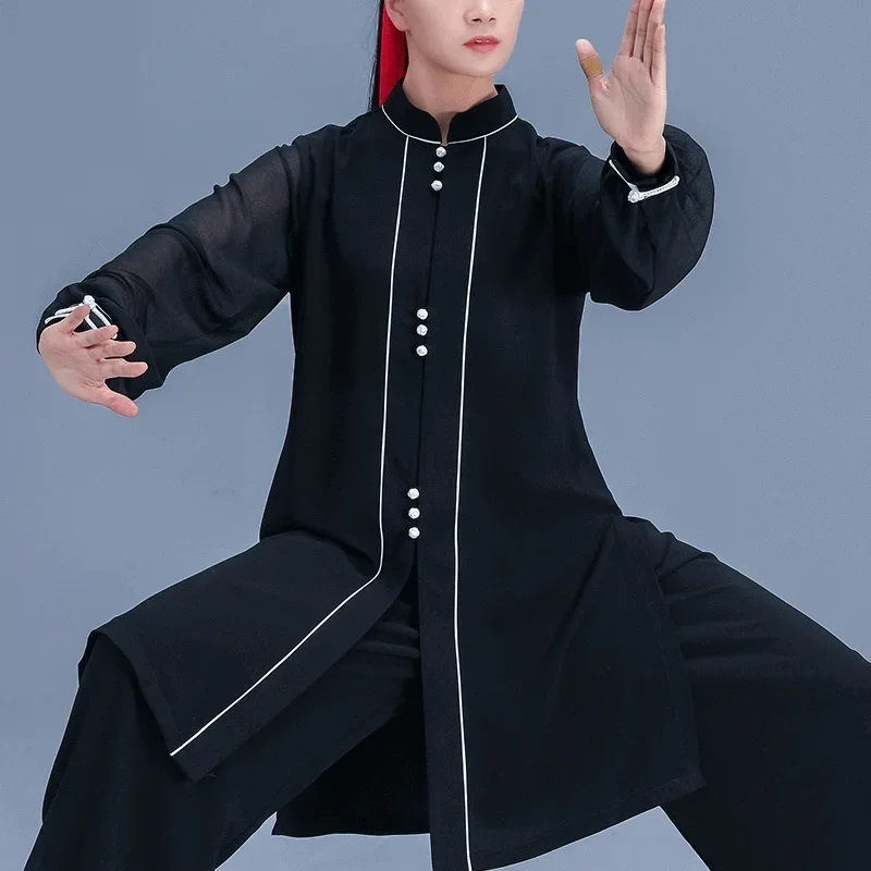 White Black Taichi Suit Martial Arts Suit Kung Fu Clothes Performance Wushu Costume Wing Chun Clothing Tai Chi Uniform 11033