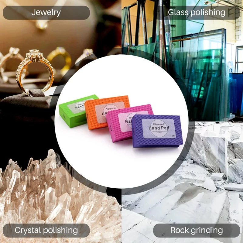 ABNM – tampons de polissage à main en diamant galvanisé, dos en mousse pour blocs de polissage de granit, grain de marbre 60 à 3000