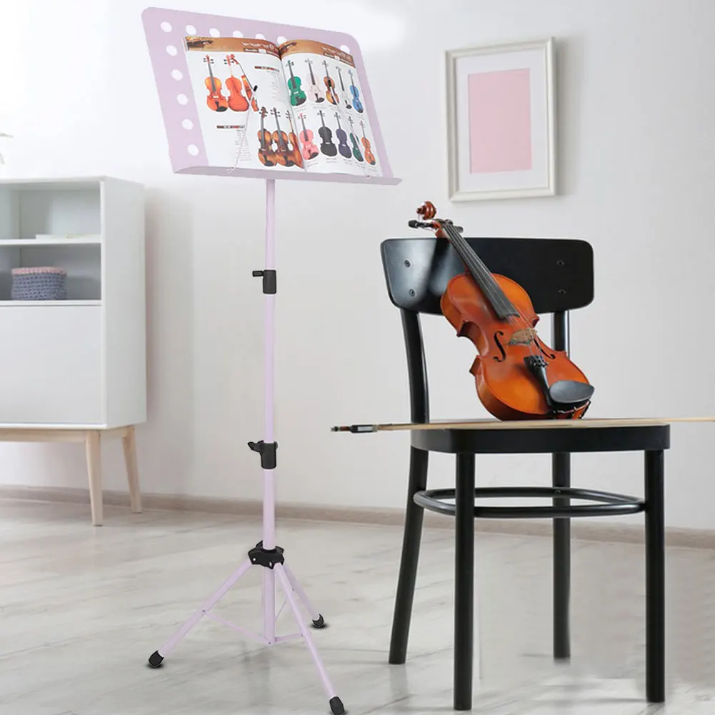 Collapsible Sheet Music Score Tripod Stand Holder Aluminum Alloy Foldable Sheet Music Stand for Guitar Violin Piano Music Stand