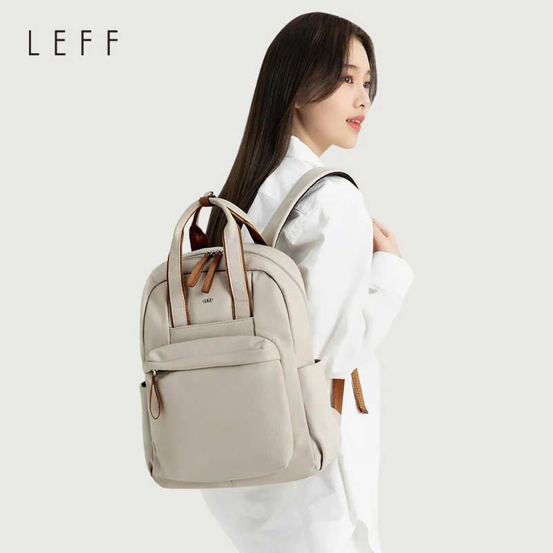 

LEFF Trendy Women Backpack Nylon Waterproof High Quality Casual Travel Laptop Bag College Backpacks Female Double Shoulder Bags