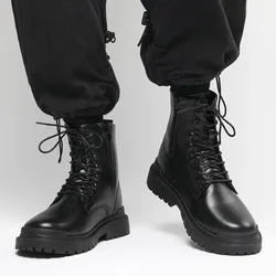 Leather Lace Up Rubber Waterproof Boots for Men New Fashion Sale Offer Size 44 Designer Retro In Promotion 45 Classic Man Shoes