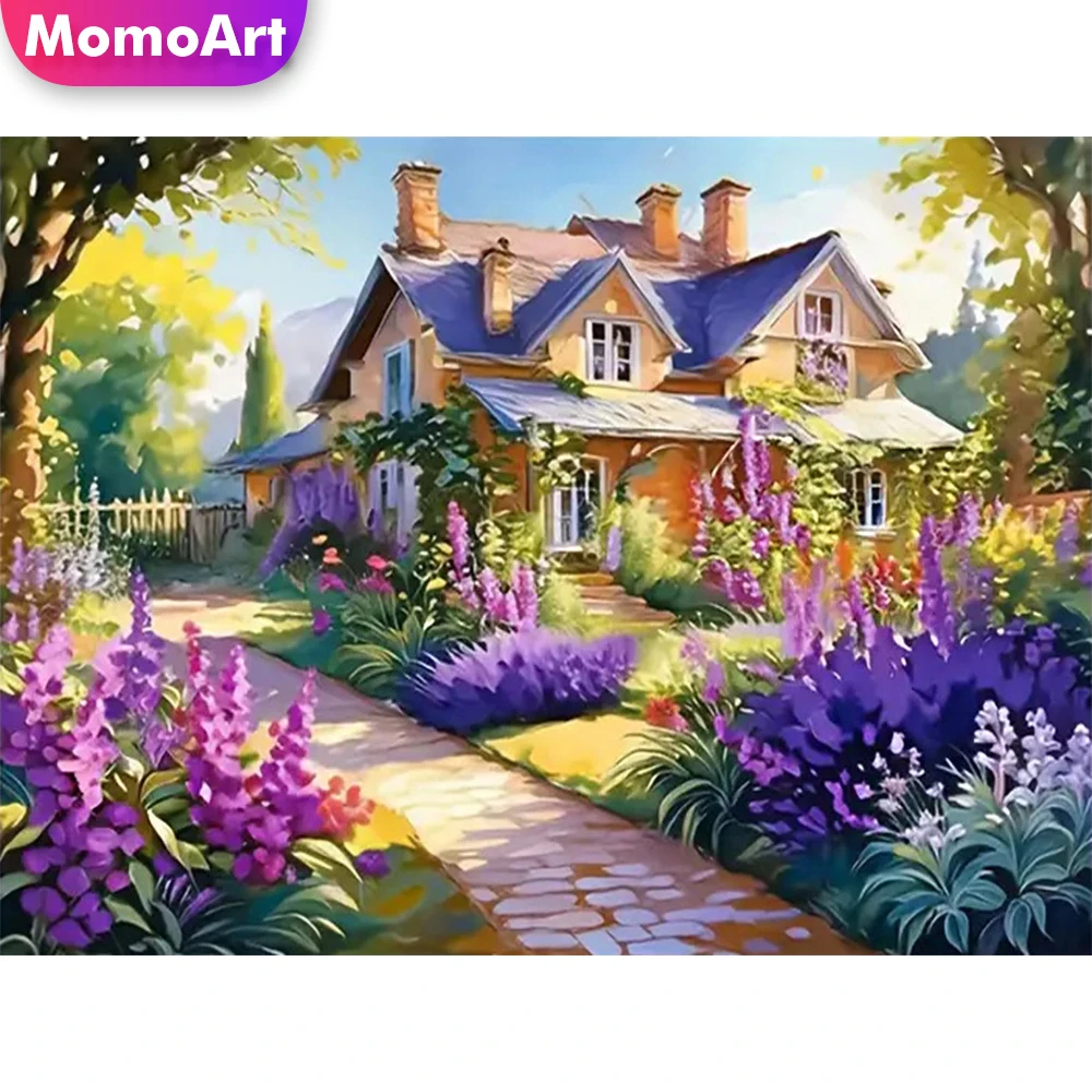 Momoart DIY Diamond Embroidery House Landscape Mosaic Acrylic Craft Supplies Diamond Painting Garden New Arrival Handmade Gift