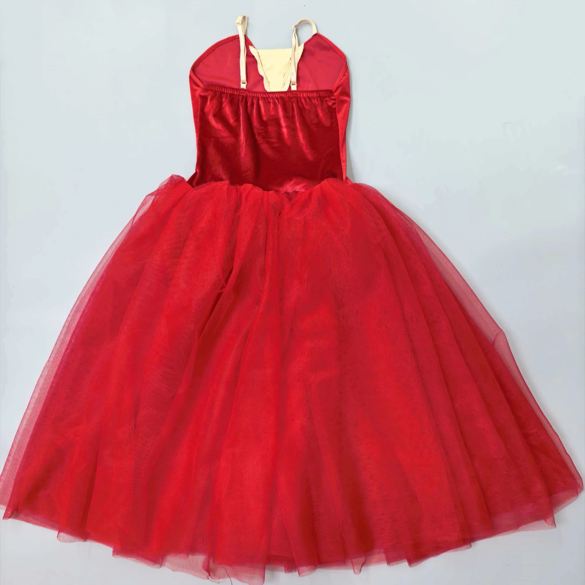 Adults Women Long Ballerina Dress Red Romantic Ballet Dress Clothes For Girls Child Tutu Ballet Skirts Dance Costume
