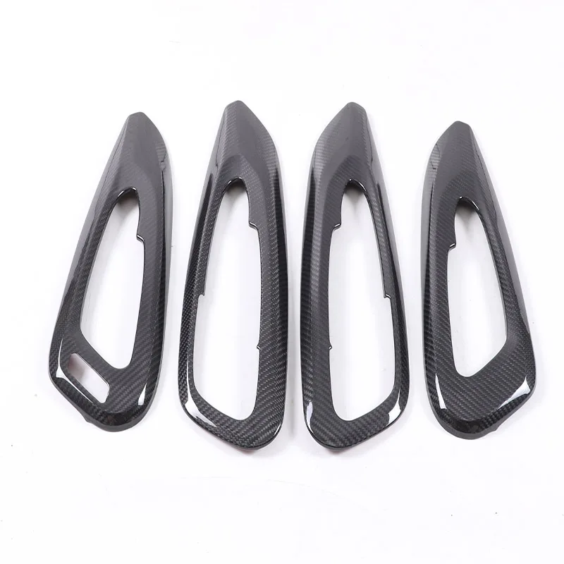 Real Carbon Fiber For Alfa Romeo Tonale 2022-2024 Car Inner Door Handle Frame Cover Decoration Car Interior Accessories