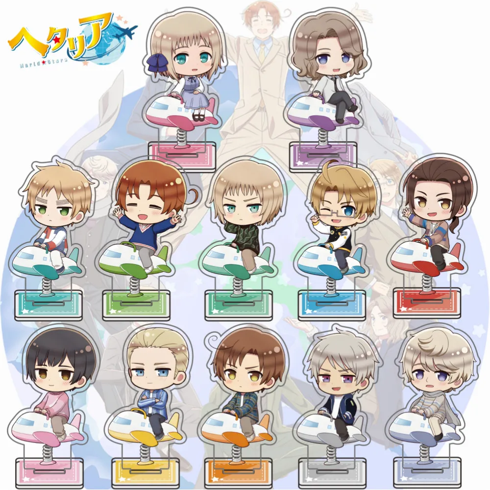 Hetalia: Axis Powers Acrylic Stand Model Plate 10Cm Alfred Feliciano Kiku Yao Anime Figure Desktop Decor Keychain Accessories
