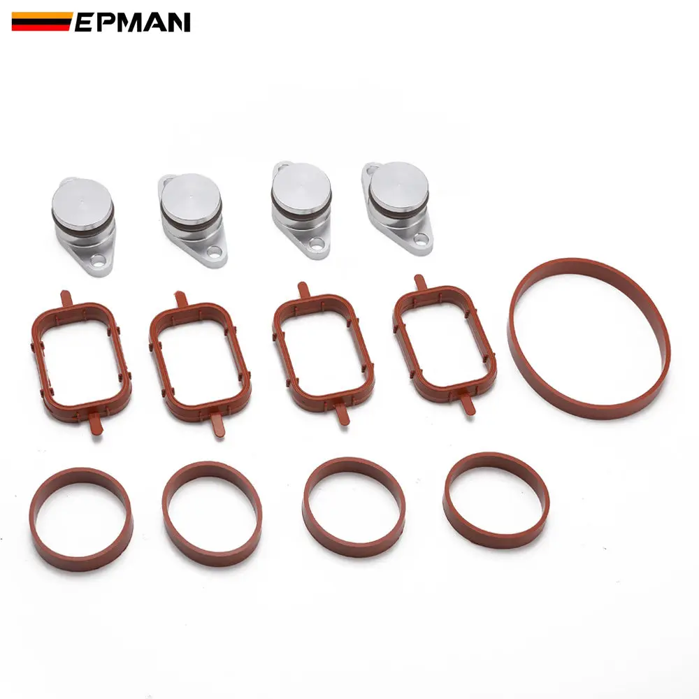 EPMAN 4 x 22mm Aluminium Swirl Flap Removal Repair Kit With Intake Manifold Gasket For BMW 320d 330d 520d 525d 530d TKYD82K