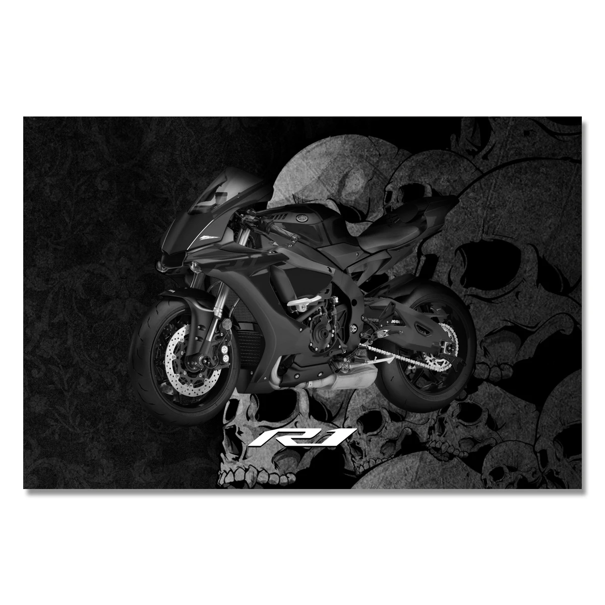 Yamaha YZF-R1 Black Superbike Picture Canvas Printings Home Decor Wall Art Posters Modern Decorative Painting