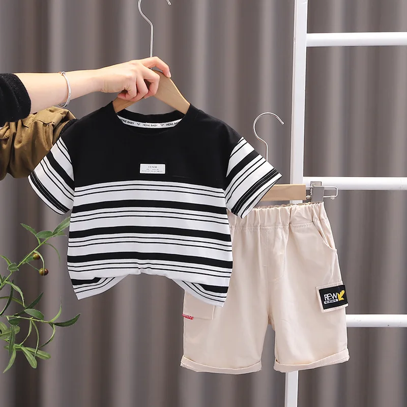 

Boys Clothes Sets Summer 2024 Children Cotton T-shirts Short Pants 2pcs Tracksuits For Baby Shorts Suit Kids Sports Outfits 4 5Y