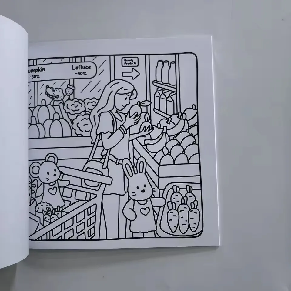 COZY GIRL & FRIENDS Coloring Book for Adults Cute Drawing Book Perfect Gift for Party and Birthday image 5