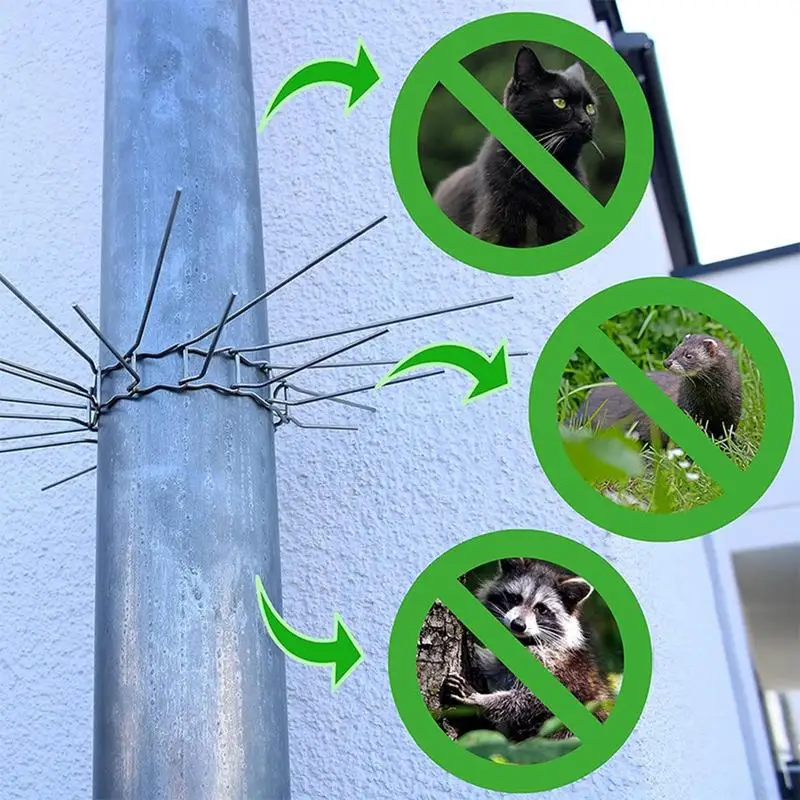 Bird Spikes Trunk Protector Guard With Spring Steel Spikes House Or Public Lawn Care Metal Rails For Air Conditioning Ducts Tree