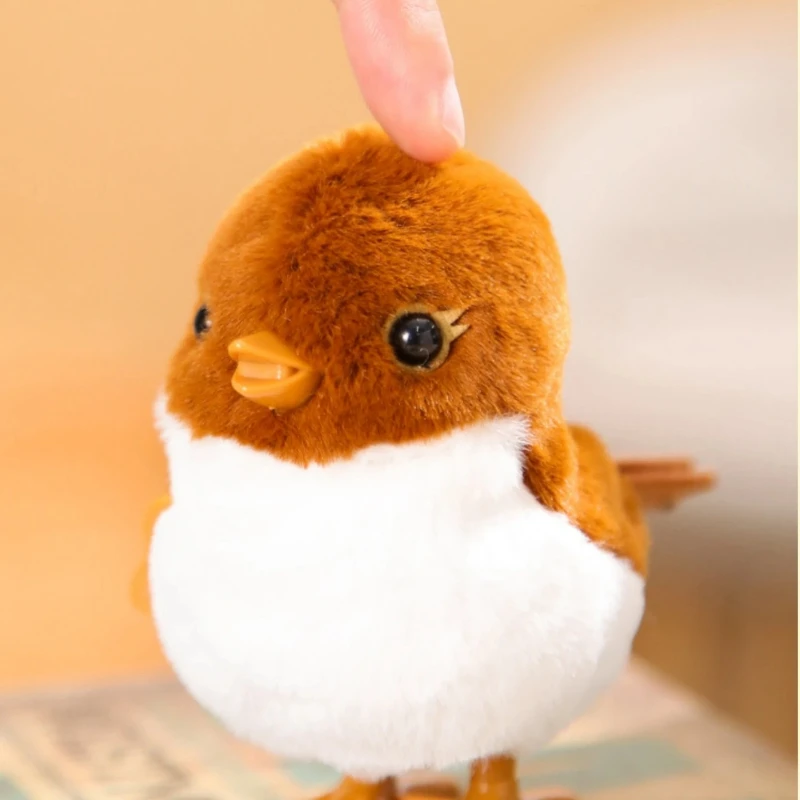 Plush Stuffed Wind - Up Walking Chick Toys Cute Clockwork Interactive Animals Gifts for Kids