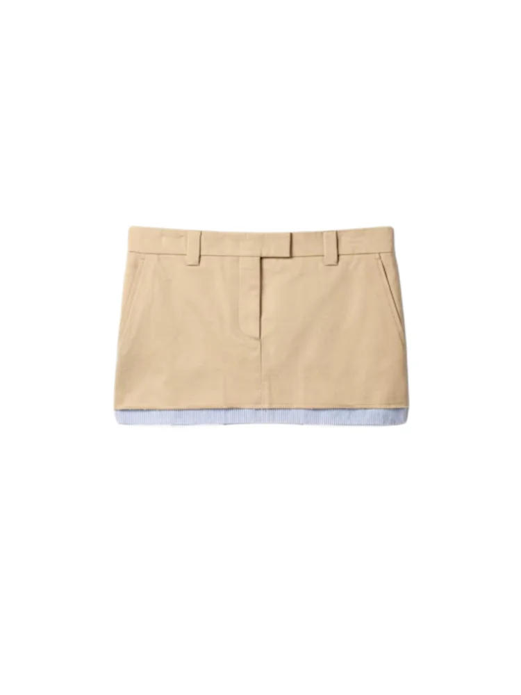 

Spring 2026 Royalty High-Definition Skirt with Letter Embroidery And Fringe Design Low Waist Cotton Standard Fit H-Shape