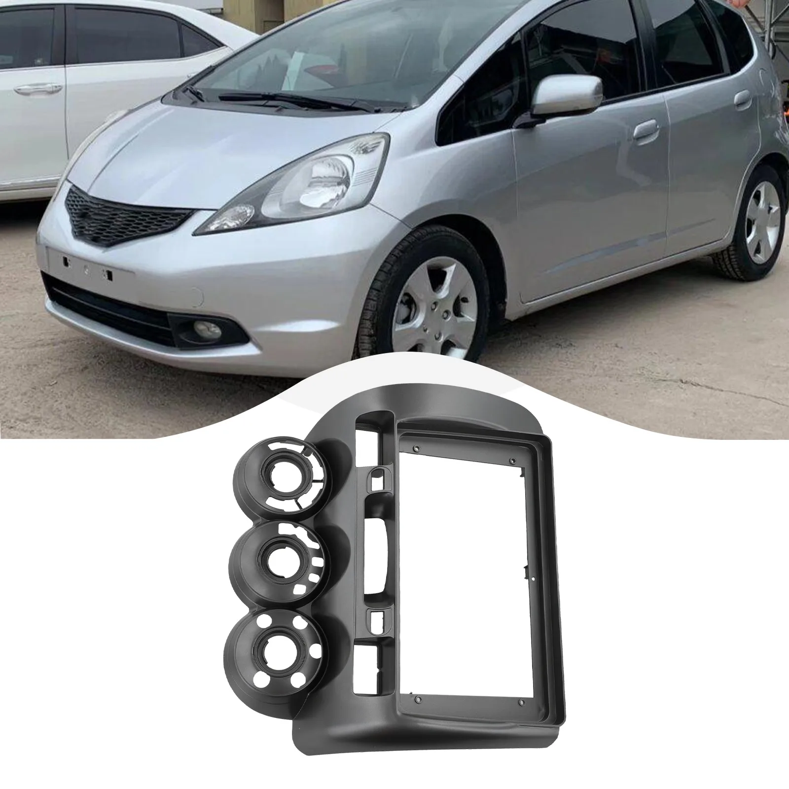 For HONDA For FIT For JAZZ For CITY 2002-2008 Car Dash Bezel Frame Supports 9 Inch Units with 16 Pin Power Socket