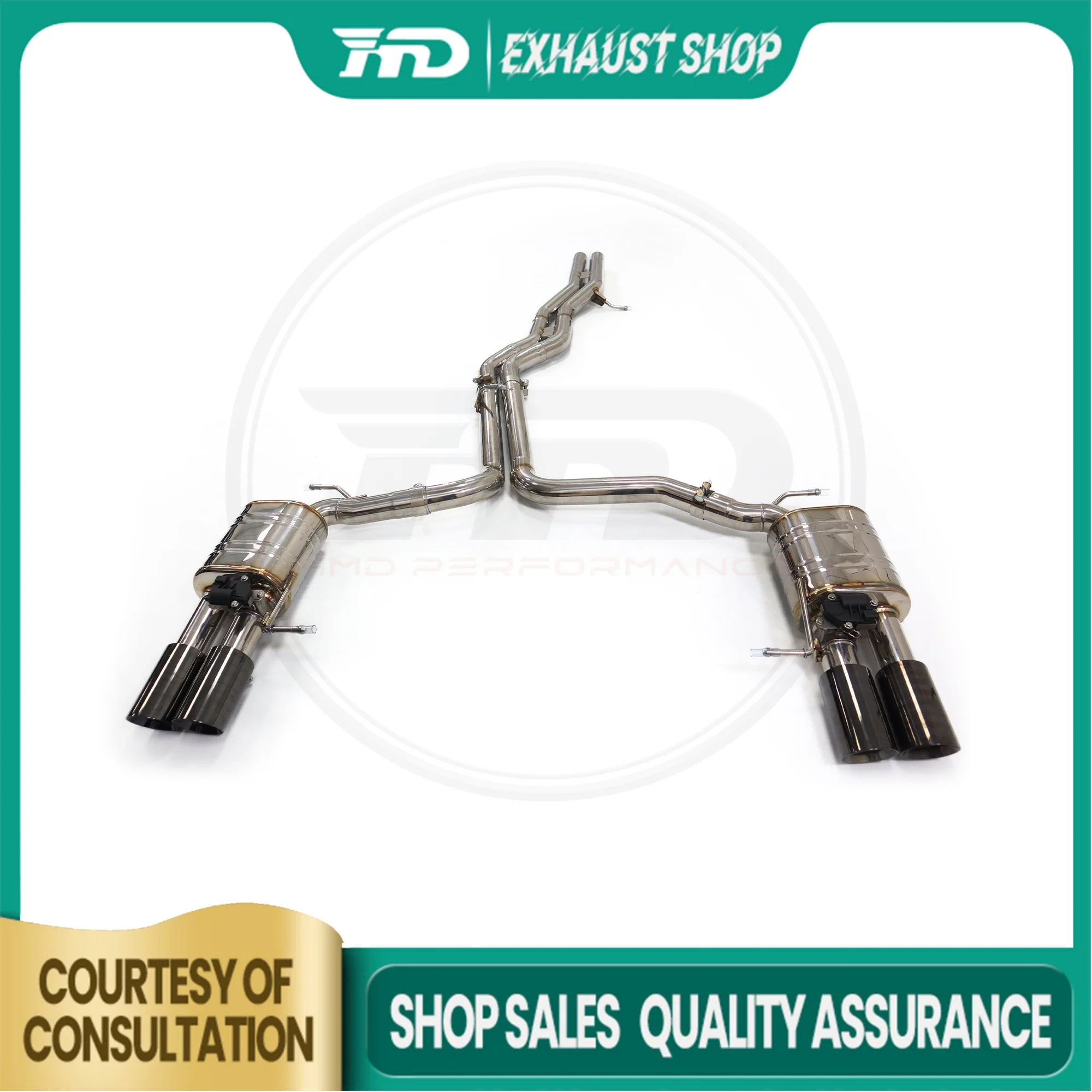 

High Quality Catback For Audi S6 S7 C8 2.9T Stainless Steel Exhaust System Electronic Valve Muffler Tips Non-destructive HMD
