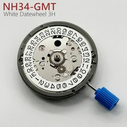 Japan Genuine GMT NH34 Movement Automatic 24 Jewels Mod Mechanical Watch Movement NH34A 24H GMT Hands Date at 3:00 Standard GMT