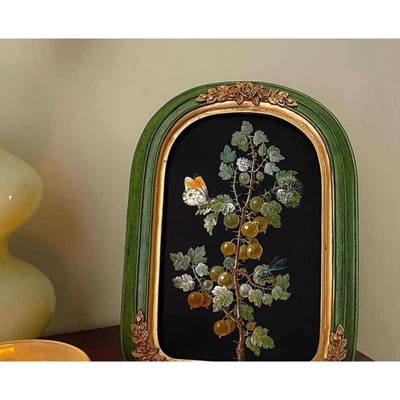 Spring flowers bloom French Chinese style niche art decorative painting retro bedroom bedside table cream style mural