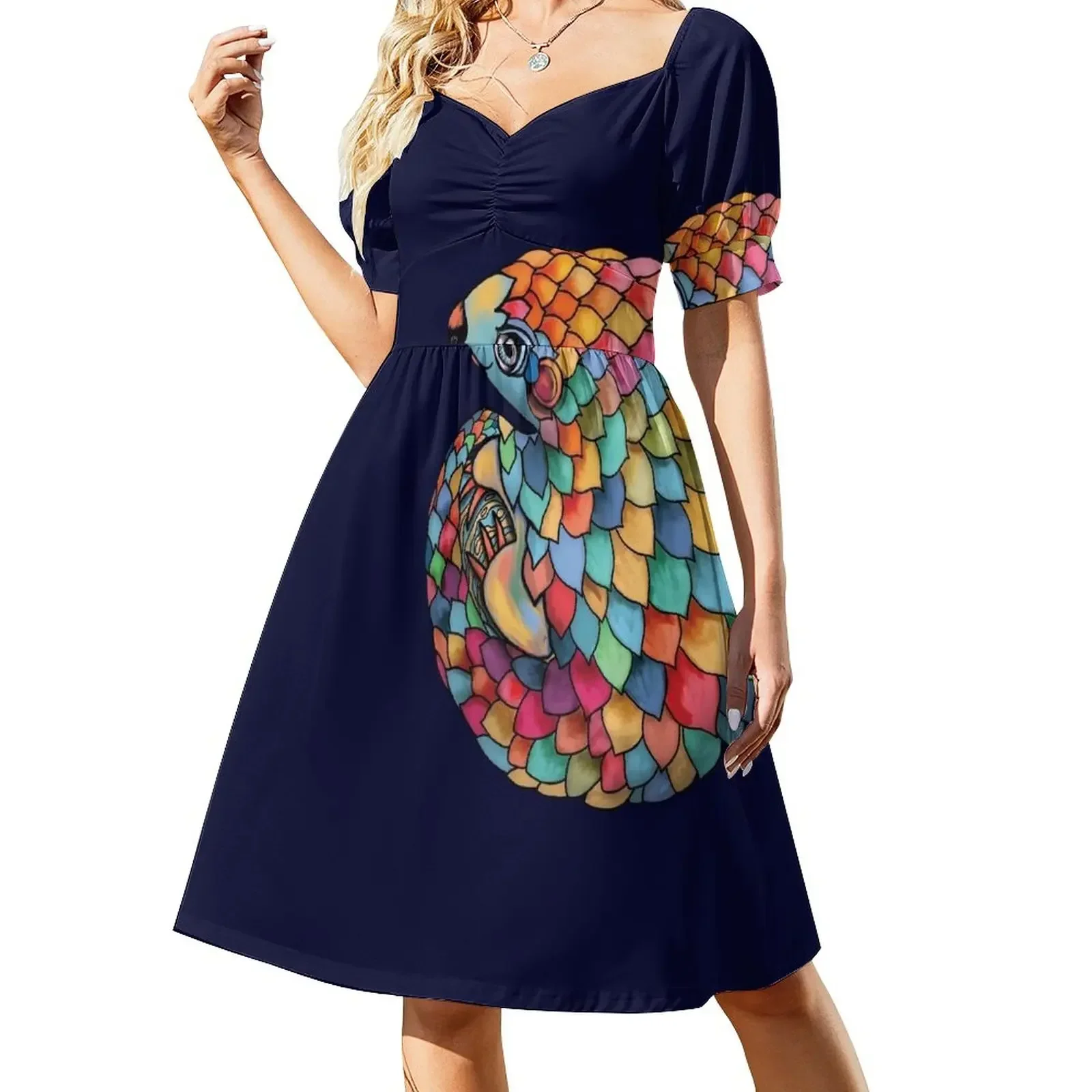 

Rainbow Pangolin Sleeveless Dress women party dresses Long veiled dresses Clothing Dress