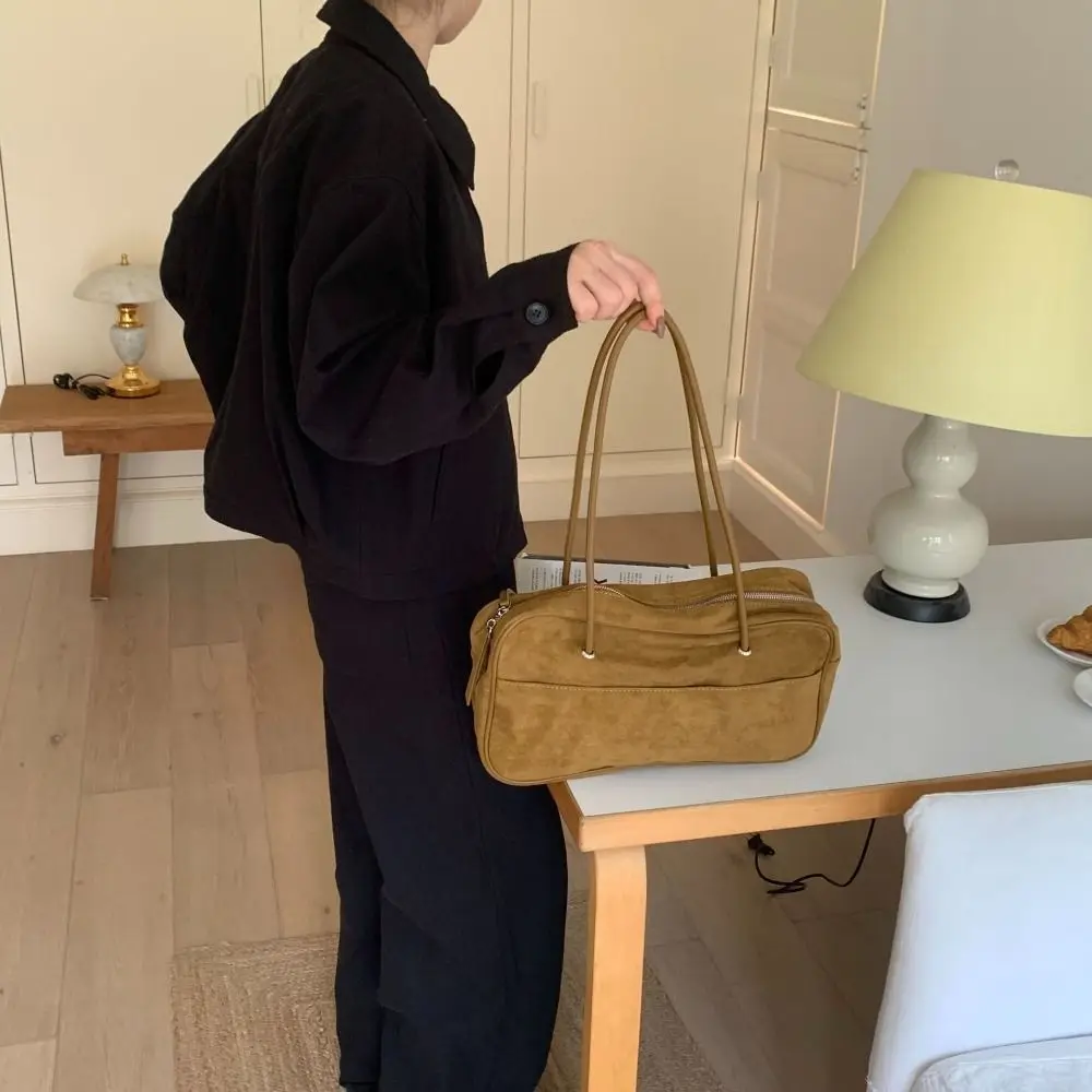 

Korean Style Retro Elegant Shoulder Bag Pu Leather Large Capacity Casual Purse Versatile Traveling Tote Bag Student