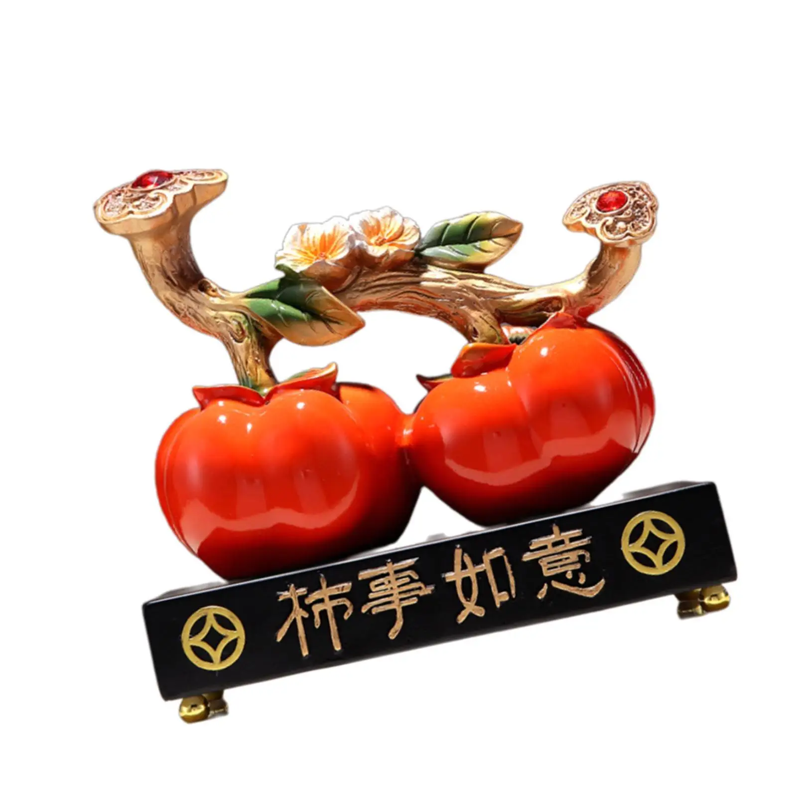 Resin Persimmons Statue Tabletop Ornament for Living Room Bedroom Party