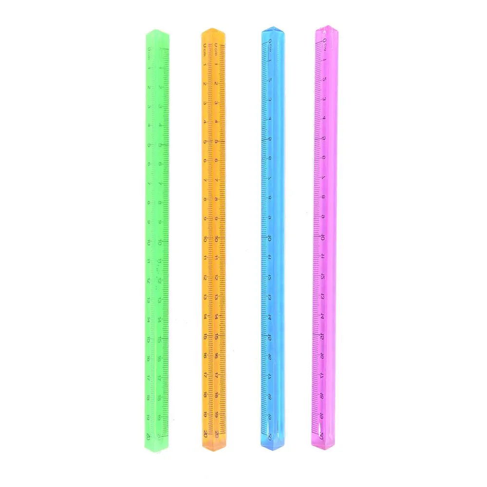 

Quartz for School Students Transparent 20cm Straight Triangular Ruler Drafting Accessories Kids Gift Stationery Supplies