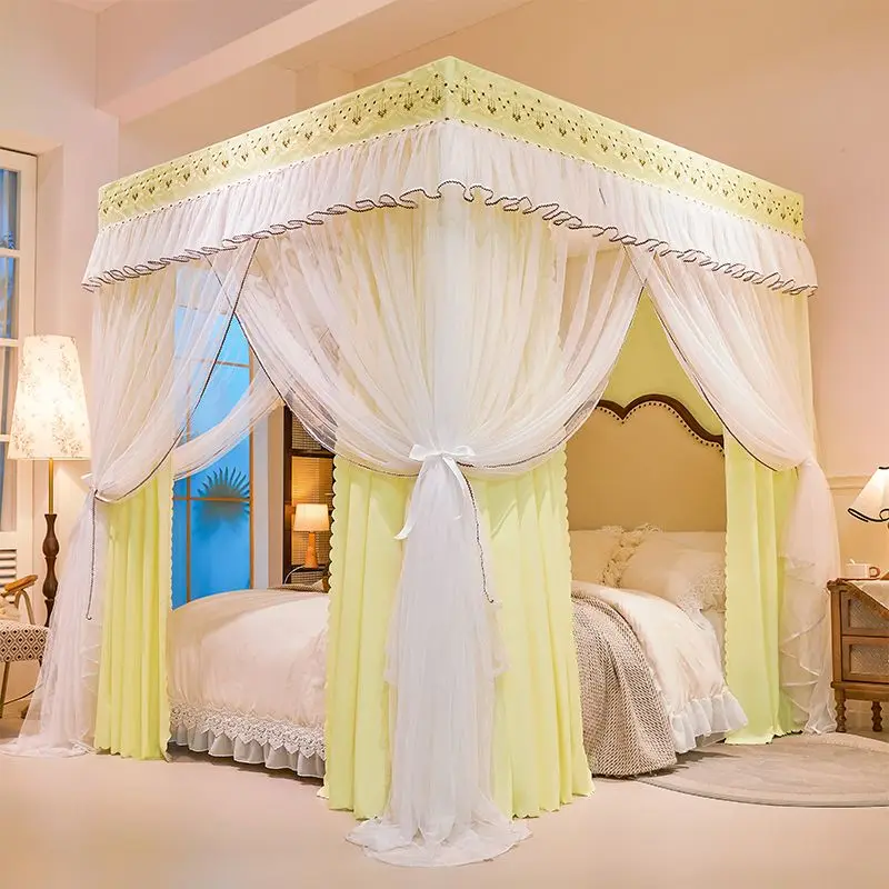 Deluxe Double-layer Mosquito Net For Bedrooms Square Mosquito Net With Dust-proof Design Light Blocking Mosquito Met No bracket
