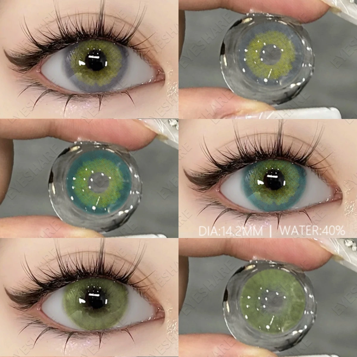 EYESHARE 1 Pair Fashion Colored Contact Lenses for Eyes Natural Brown Lenses Yearly Blue Lenses Green Eye Contacts Colorful Lens