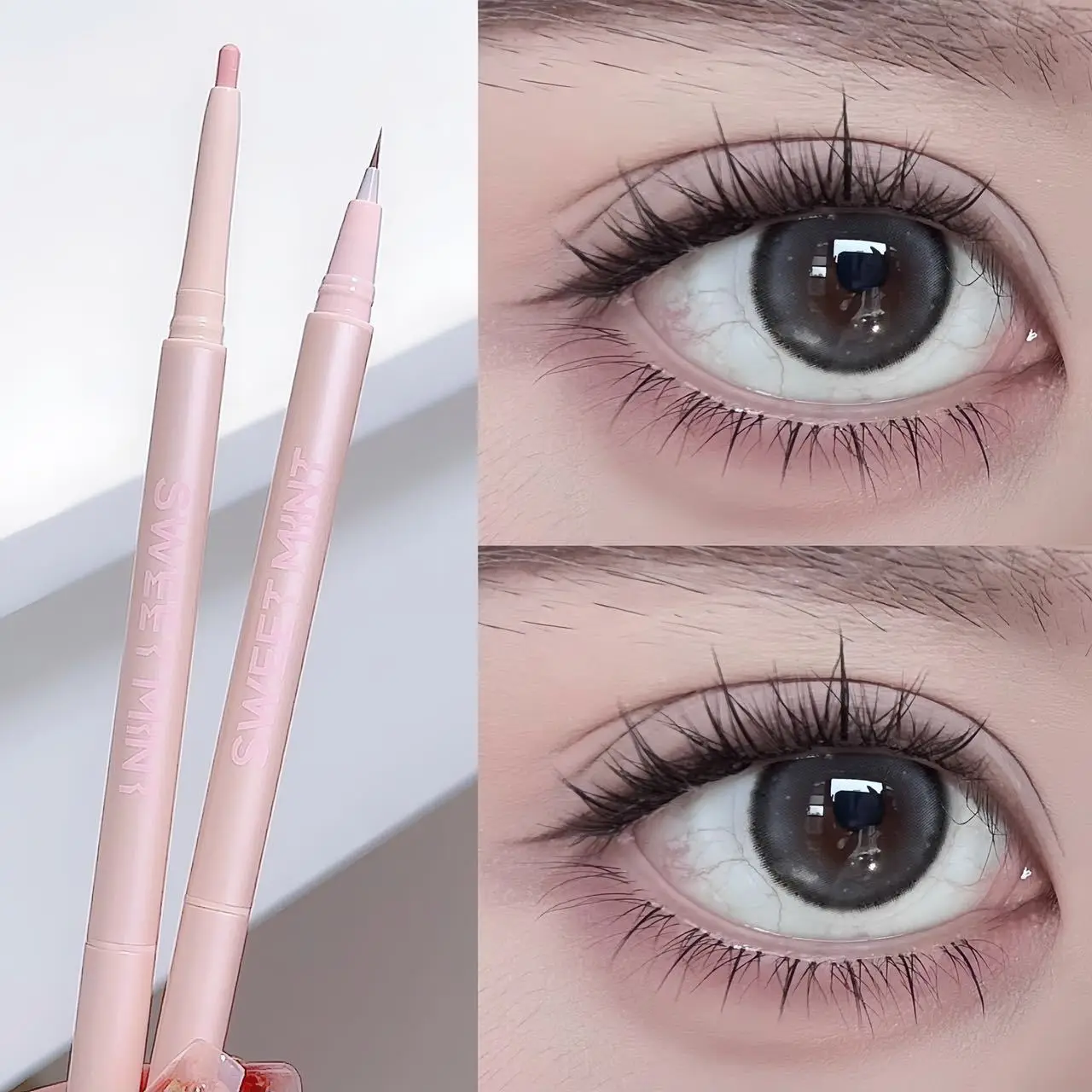 Crayon surligneur en ver de soie à double extrémité, stylo de maquillage, agrandir les yeux, surligneur sous les yeux, anciers de maquillage, pointe fine et souple