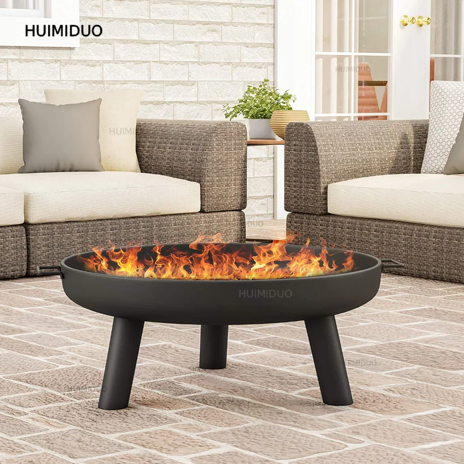 European and American Outdoor Garden Campfire Brazier Camping 30 Inch Round Fire Pit Backyard Compound Metal Stove