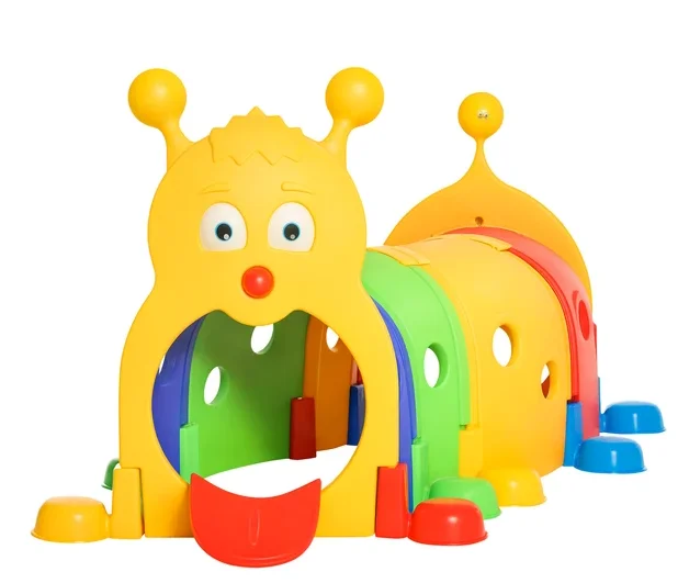 カバキャタピラートンネル、屋外遊び、マルチカラー、長さ59インチ、無毒PP、3～6歳向け幼児用おもちゃ