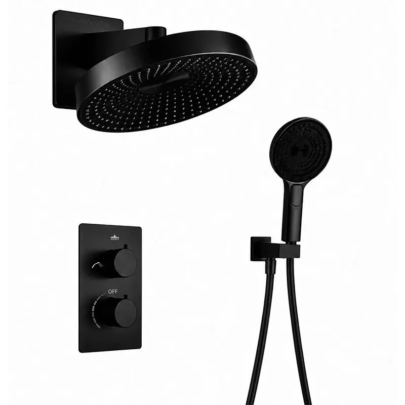 Luxuriöses Modernes Badezimmer-Armaturenset Versteckte Badewannen-Regendusche Komplette Duscharmatur Wandmontierte Thermostat-Mischbatterie Duschsystem Verdeckte High End Dusche Full Set 10 Jahre