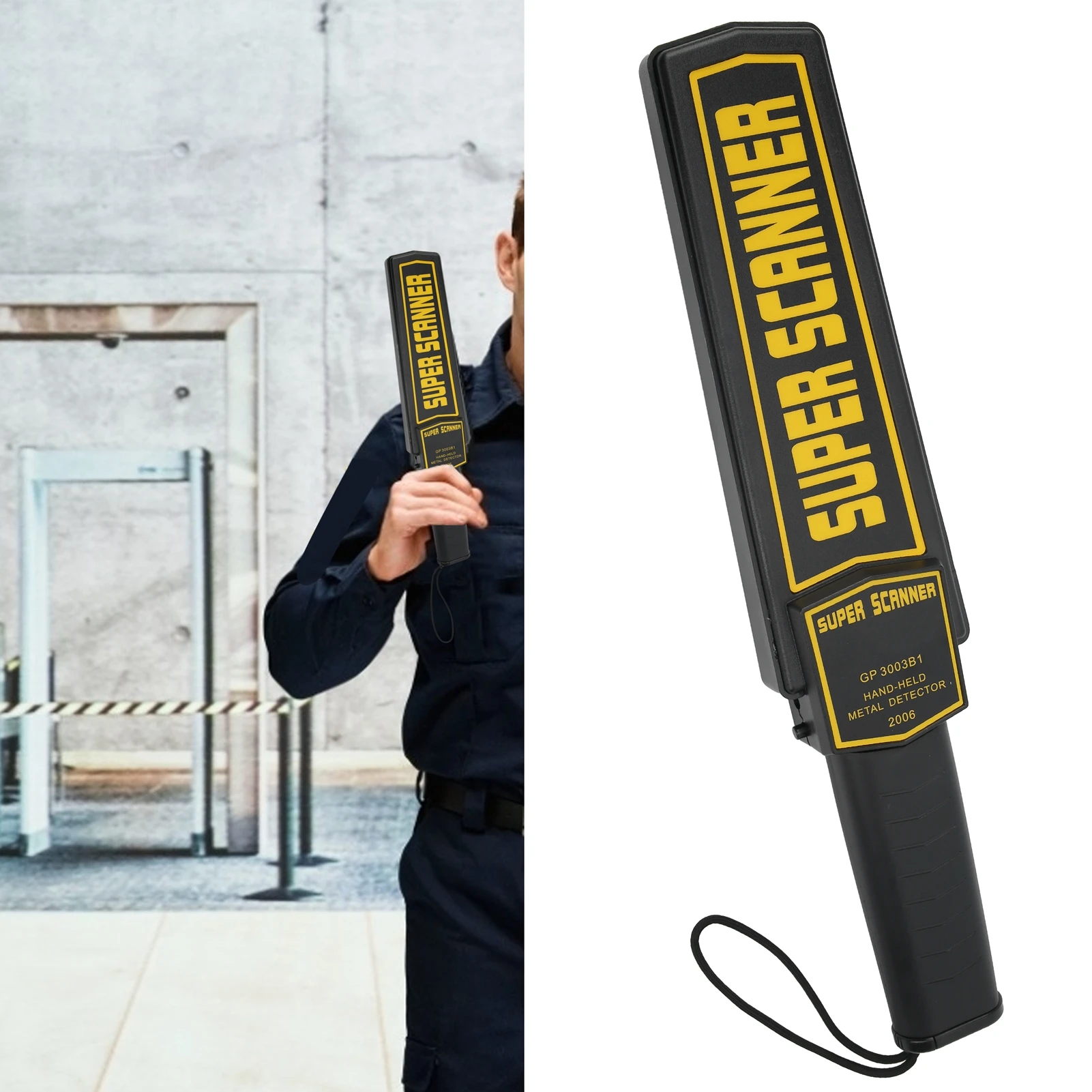 الماسح الضوئي المعدني للكشف عن المعادن عالي الحساسية ومقاوم للصدمات ومريح ومحمول لمحطات المطارات