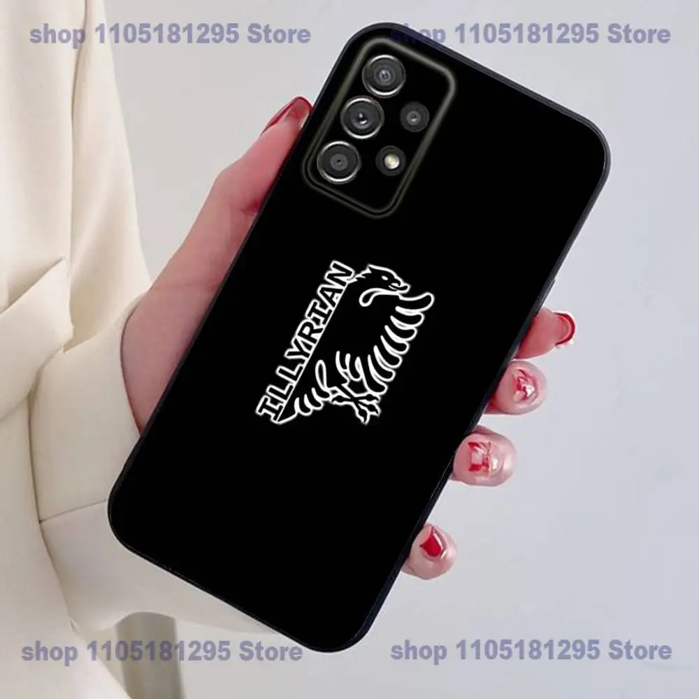 ألبانيا العلم جواز السفر Illyrian النسر قضية الهاتف لسامسونج S25,24,21,22,23,30 ، الترا ، 20 ، زائد الأسود لينة غطاء من السيليكون