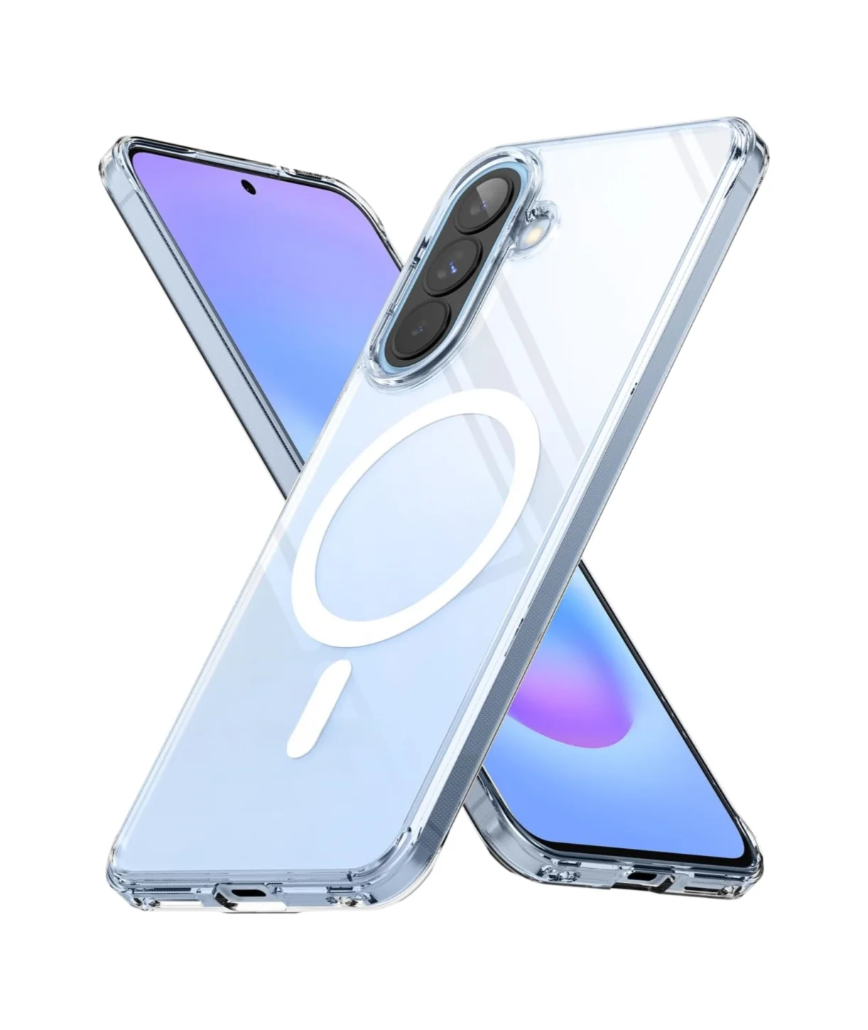 For Samsung Galaxy A57 A37 A17 Phone Case, Transparent Ultra Slim Hard Shockproof Full Coverage Clear Case With  Magnetic