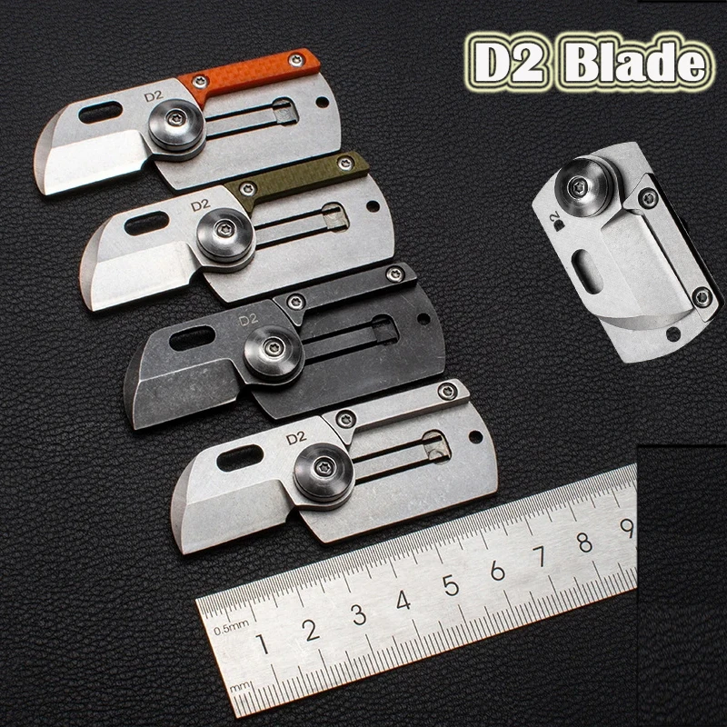 D2 Blade Mini Pocket Knife Outdoor Survival EDC Tools Keychain Pendant Folding Knife Foldable Multi Tools Hiking Camping Gears