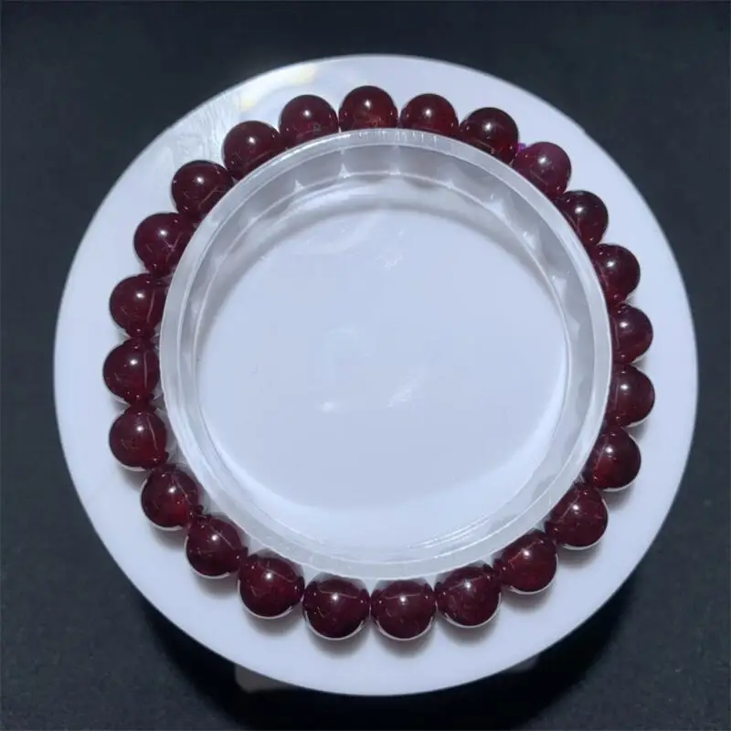 7MM Natural Garnet Bracelet Fashion Energy Stone Reiki Healing Crystal Strand Fengshui Gift 1PCS