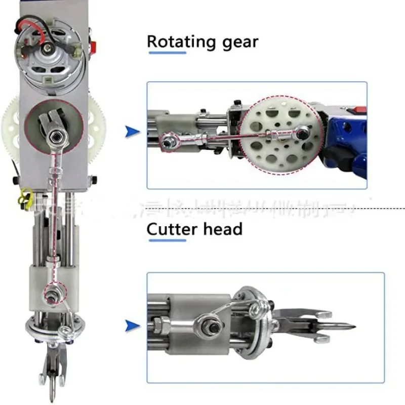 Imagem -04 - Electric Carpet Tufting Gun Pode Fazer Corte Pile e Loop Pile Pistol Tapete de Tecelagem Reunindo Ferramenta Elétrica Novo em 1