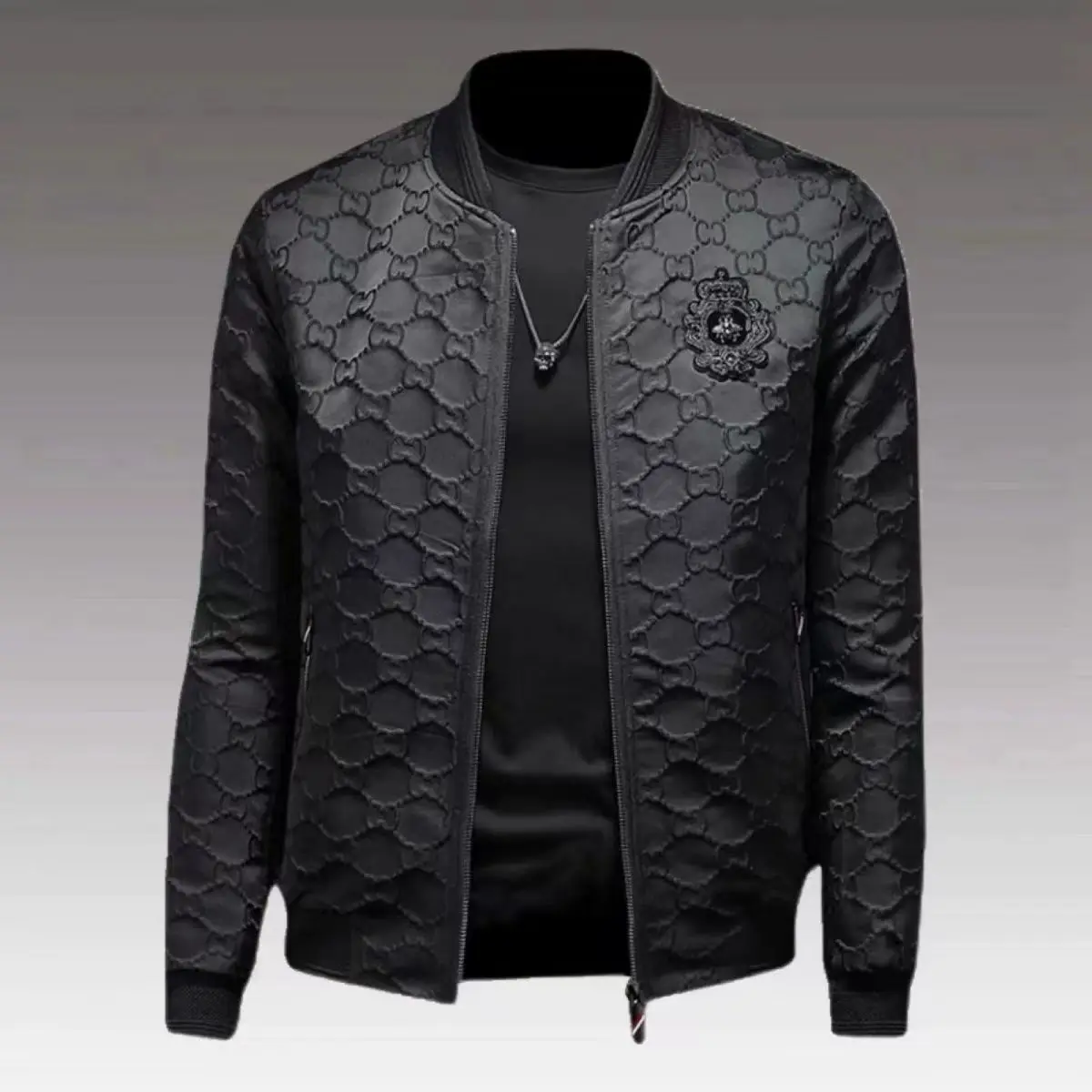 

Men's Jacket Spring/Autumn New Trendy Brand Fashionable Slim Fit Thin Style Trendy Badge Embroidered Baseball Jacket Casual