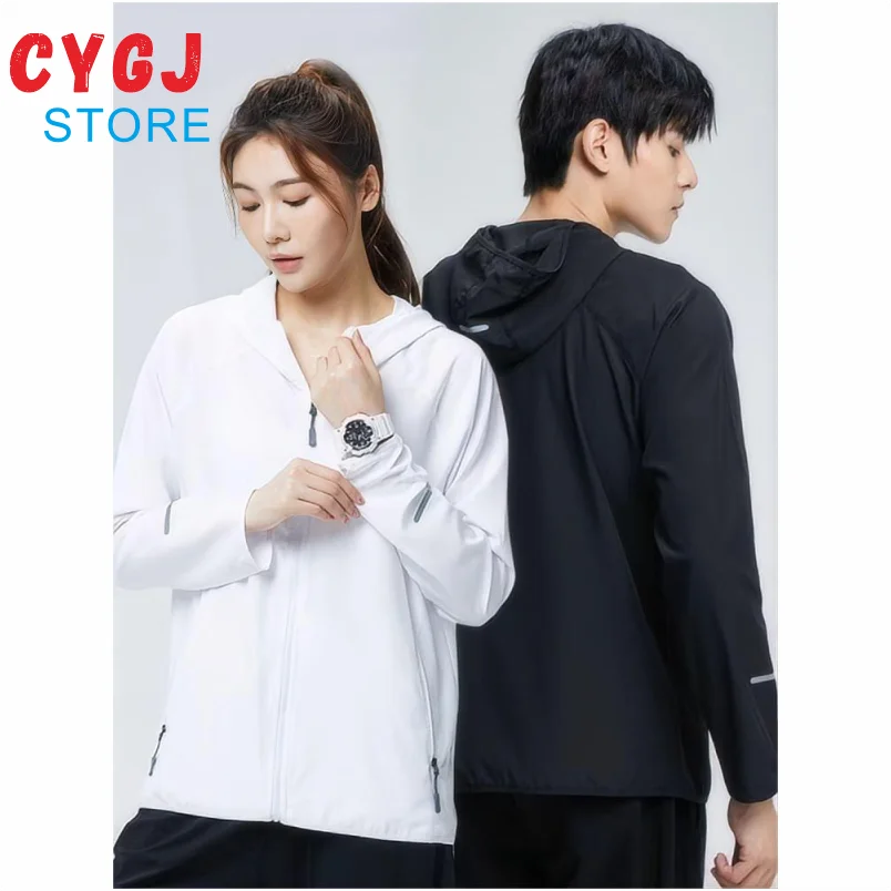 Casual Sports Hooded Zipper Jacket For Men And Women Running Outdoor Coat Spring\\Autumn Thin Jackets Customized Logo Print