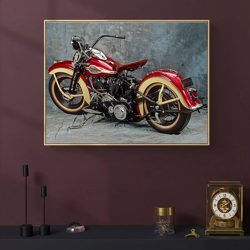 DIY 5D Diamond Painting Retro Motorcycle Full Square/Round Diamond Mosaic Painting Kits Rhinestone Embroidery Home Decor