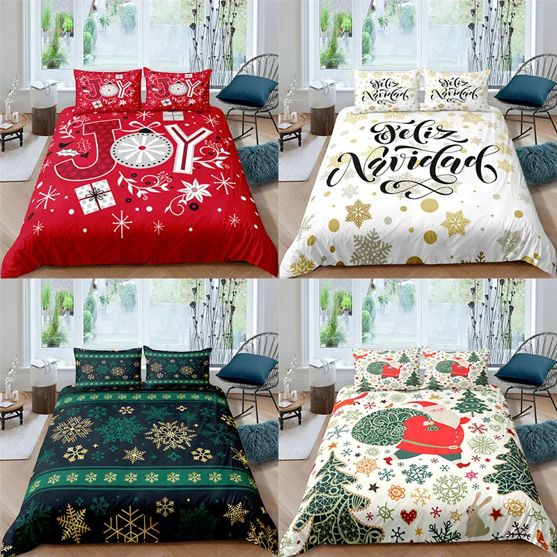 

Bedding Set Luxury 3D Christmas Gifts Print 2/3Pcs Kids Comfortable Duvet Cover Pillowcase Home Textile Single/Queen/King Size