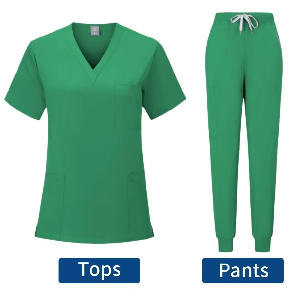 Nuovo Scrub Set Uniformi mediche Scrub elasticizzato Top con pantaloni tascabili Uniforme da infermiera Tuta da medico per chirurgia Abbigliamento da lavoro per salone di bellezza