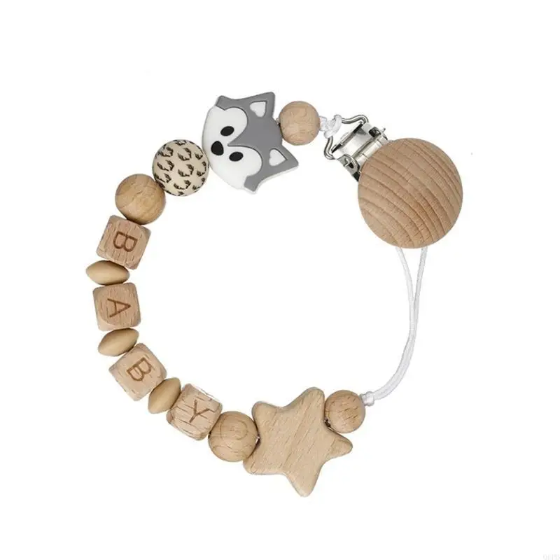 

Beech & Silicone Baby Teething Accessory Travel Friendly Pacifier Clip with Teething Ensures Pacifier Security