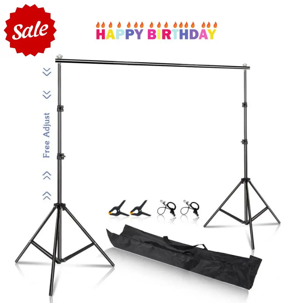 SH 2.6x3M/8.5x10ft Photo Frame Studio Backdrop Background Stand, Adjustable Telescopic Background Support System with Carry Bag