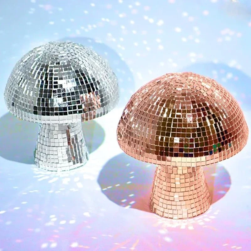 Mushroom Disco Ball, Mirror Glitter Disco Ball -Mushroom Shape Home Art Decorations  for bar, Party, Room, Table Decor