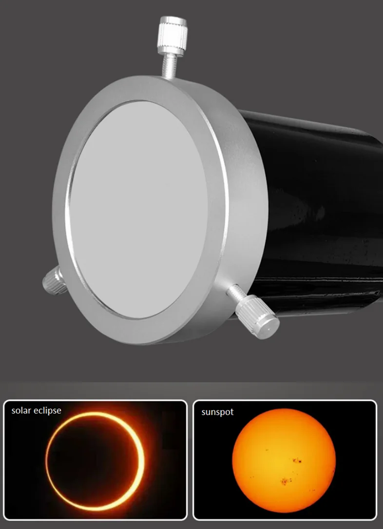 Astronomical Telescope Solar Filter Sun Film Metal Frame Objective Lens Cover Sunspot Corona Eclipse Observe Photo 84-110mm