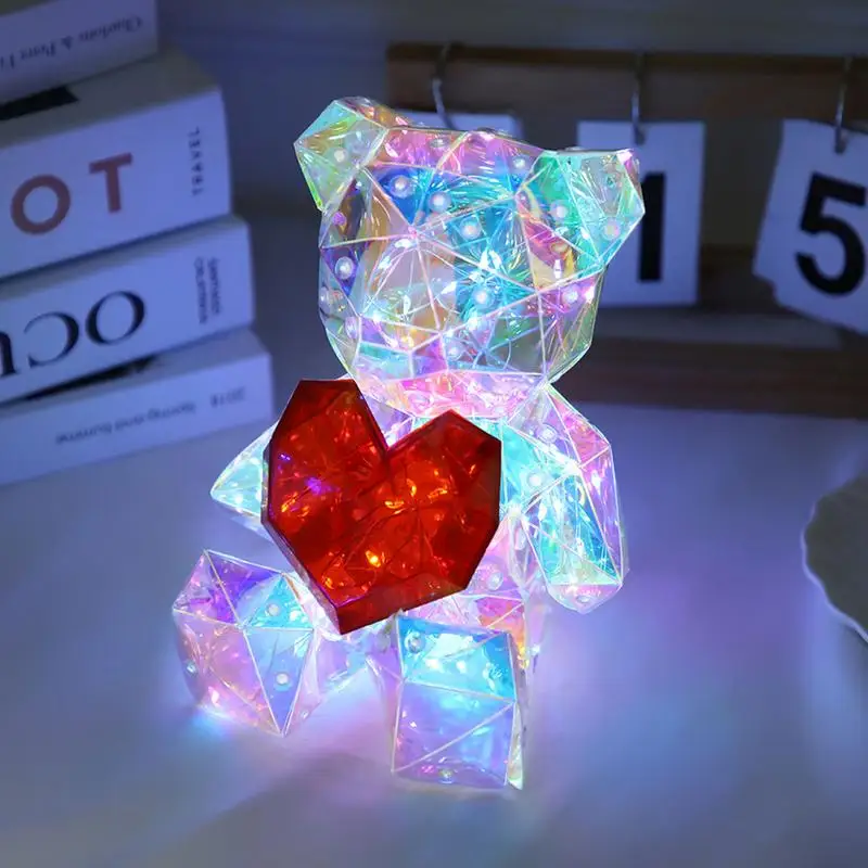 Twinkle Bear Lamp Cute LED Desk Lamp for Children  Room Bedroom Decoration   Glowing Teddybear Night Lights Women kids Gift