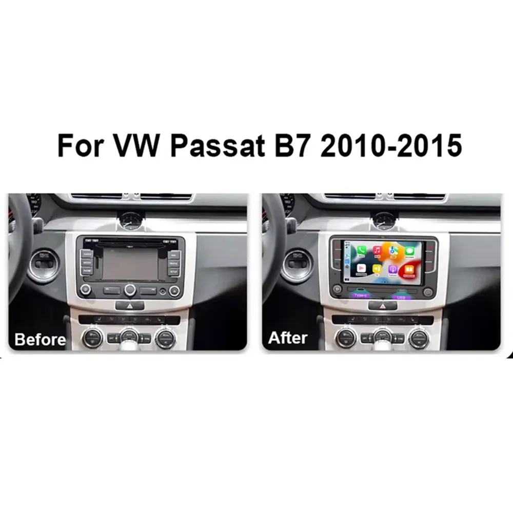 7 "4 + 64GB لشركة فولكس فاجن باسات 2010-2015 راديو ستيريو بالسيارة أبل Carplay أندرويد السيارات FM GPS BT رئيس وحدة التحكم في عجلة القيادة