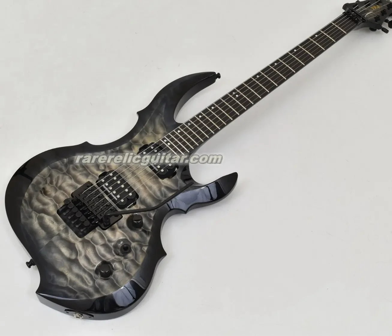 Rarerelic Rare FRX See Thru Black Sunburst Quilted Maple Top Electric Guitar Floyd Rose Tremolo 42mm Nut Thin U Neck Contour